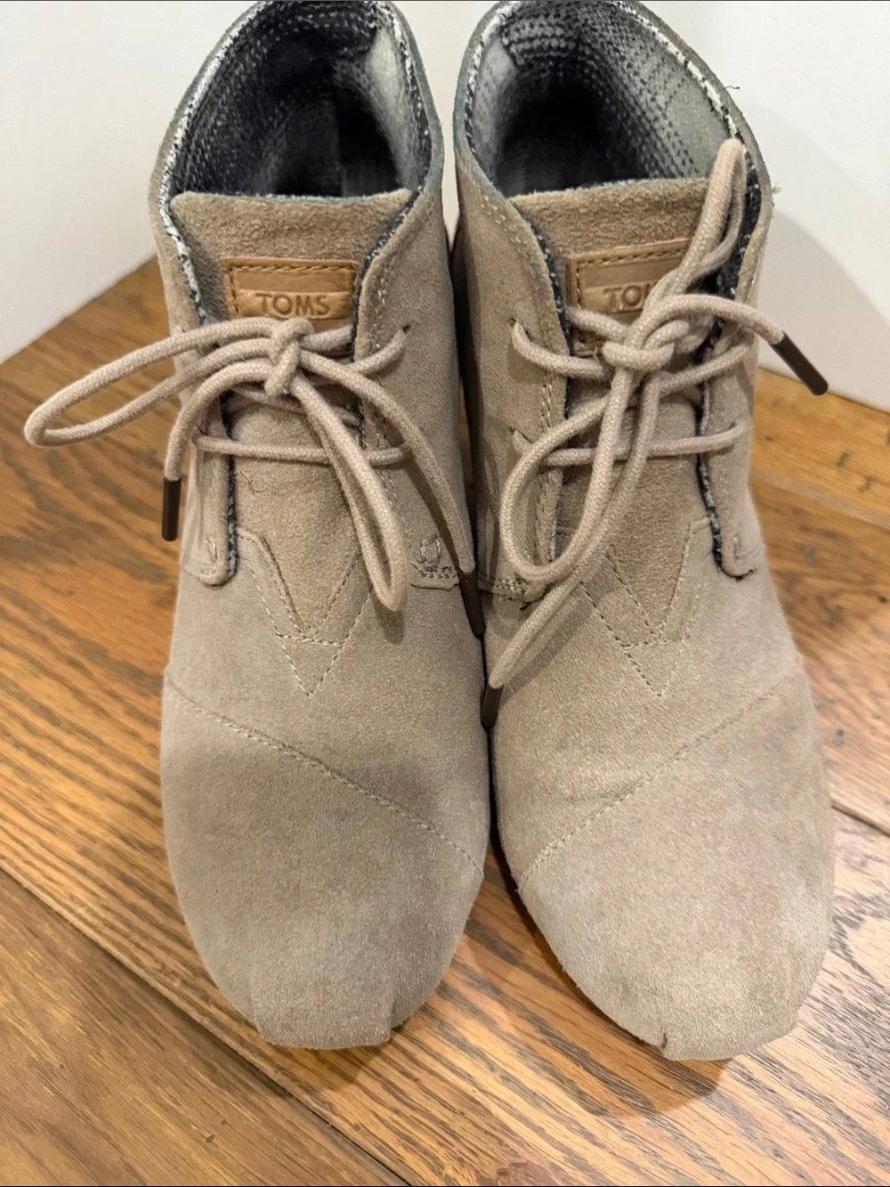 TOMS Wedge Bootie in Taupe